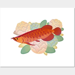 Arowana and peony3 Posters and Art